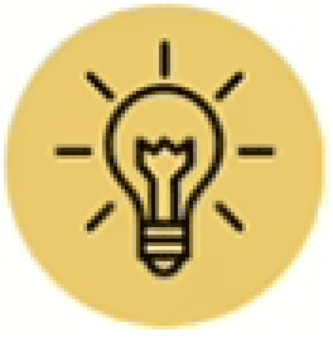 Icon of a lightbulb radiating light representing curiosity