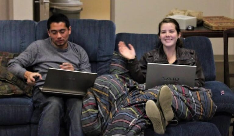 Jessie Becker Alexander and Ian Alexander hanging out at Cal Poly.
