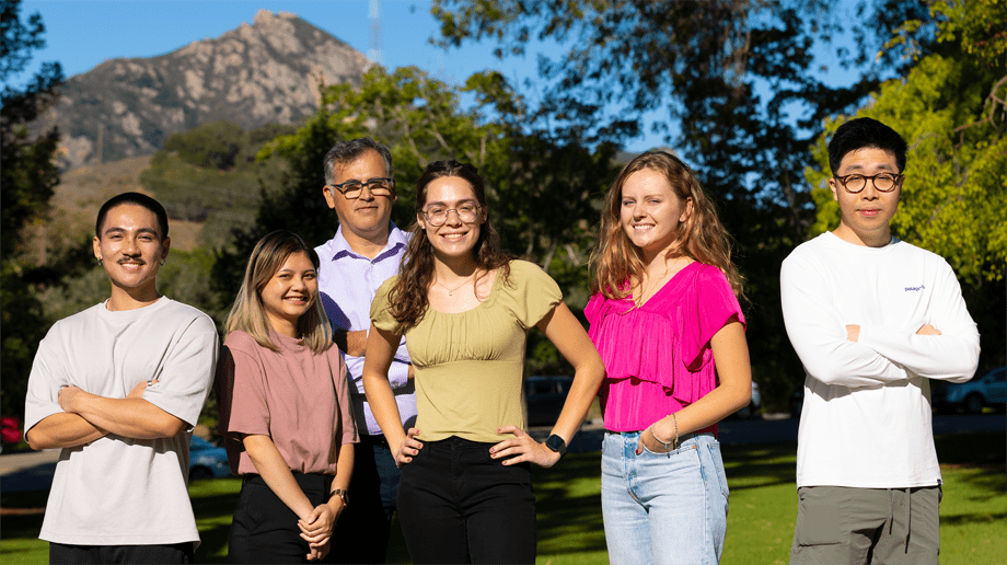 Members of the Froot team in front of the Business building.