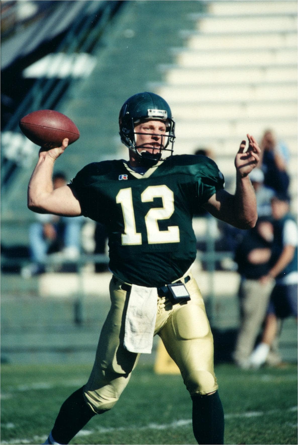 Seth Burford throwing the football