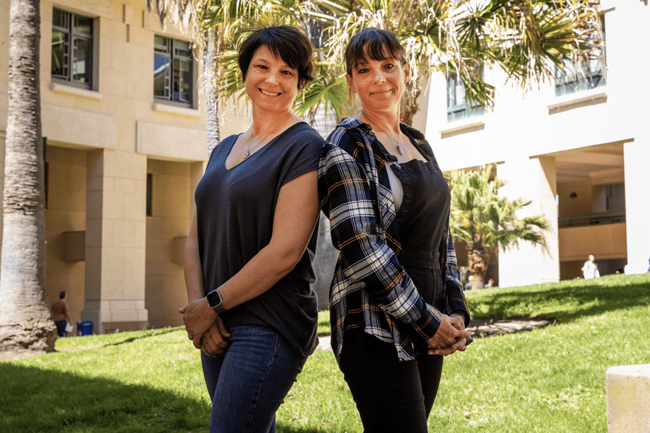 Trisha Daughtrey and her twin Dana Pearson