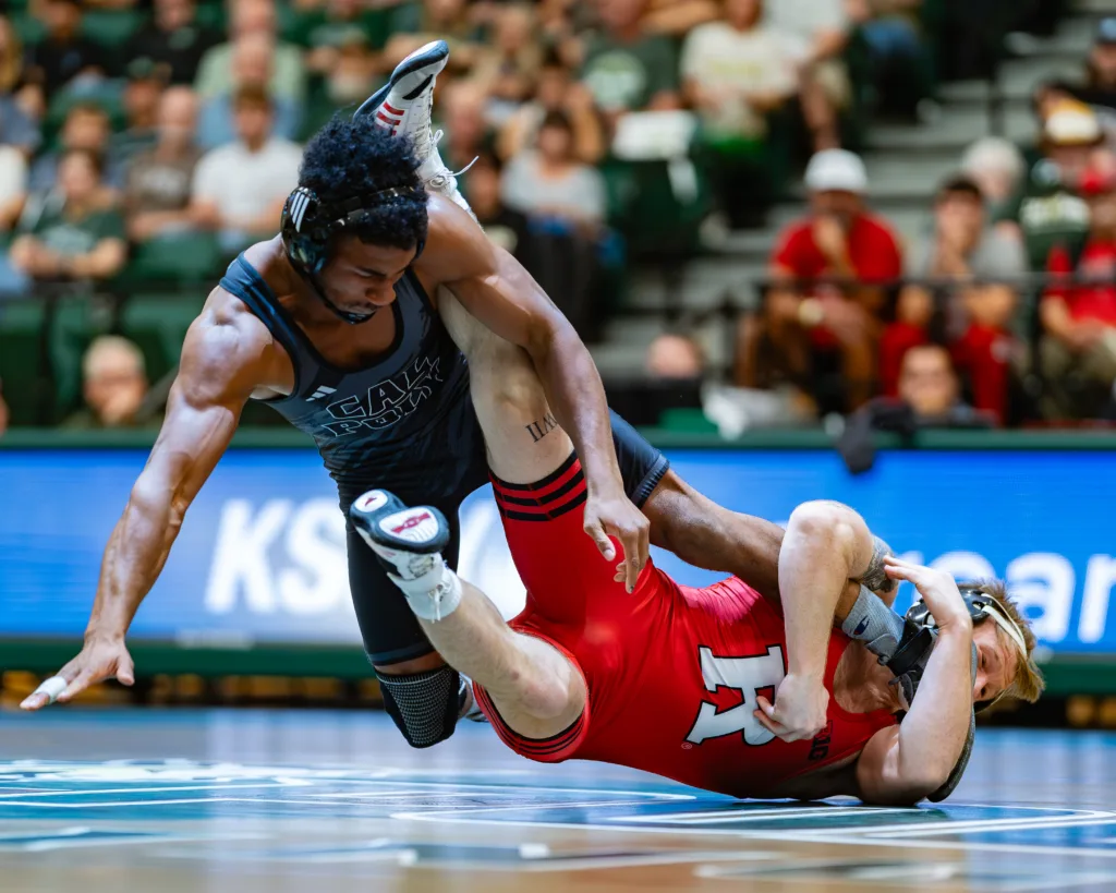 Adam Kemp, a nationally ranked wrestler in action