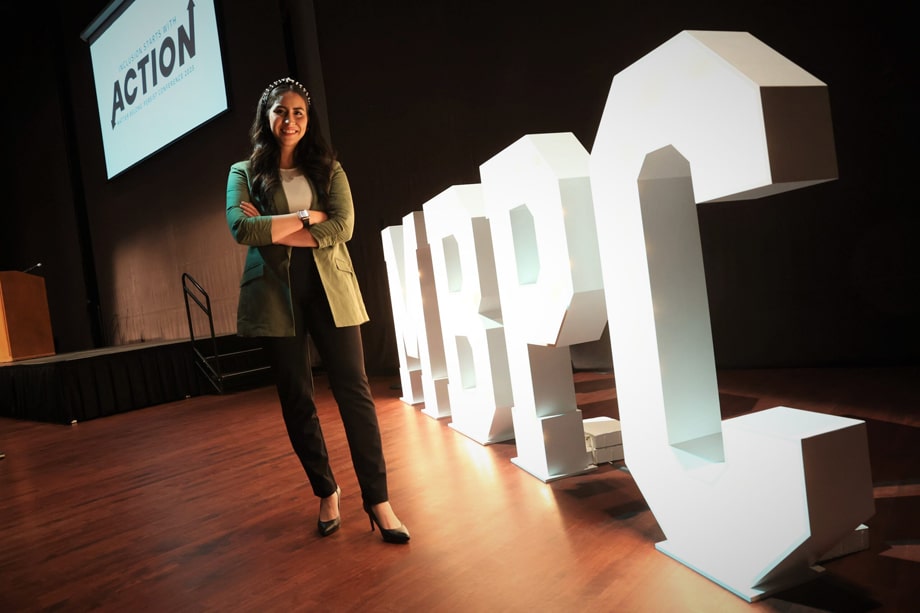 Yesenia Beas, posing for a portrait at the Matter Belong Persist Conference