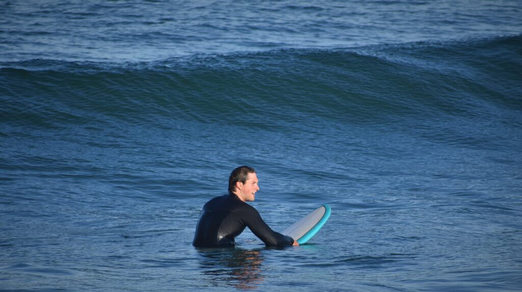 Surfer waiting for a wave
