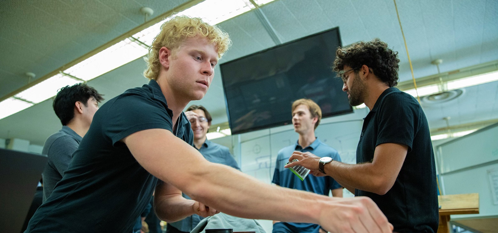 A student works on his team's capstone in the ITP lab