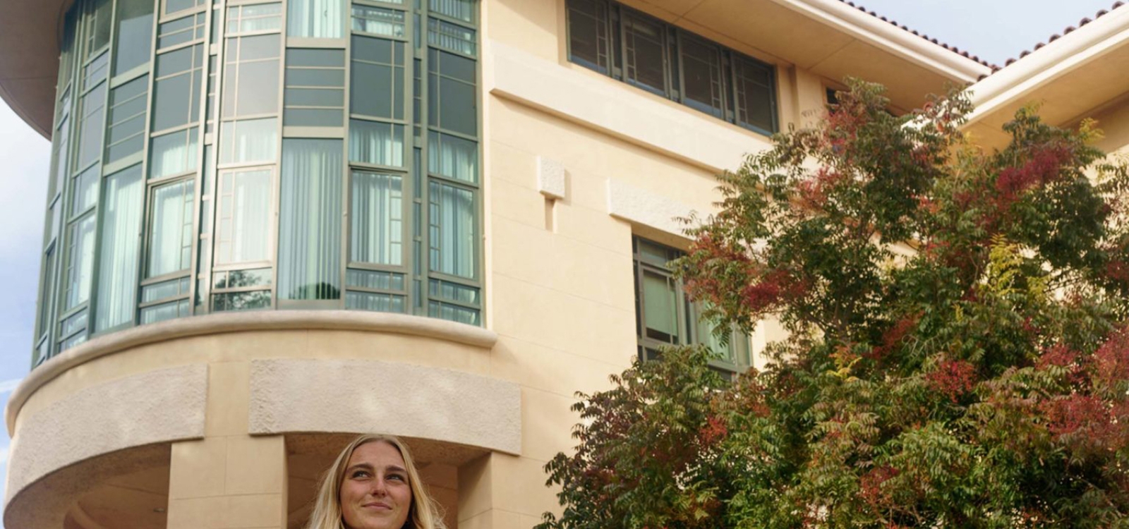 Portrait of Amanda Walker in front of the Orfalea building.