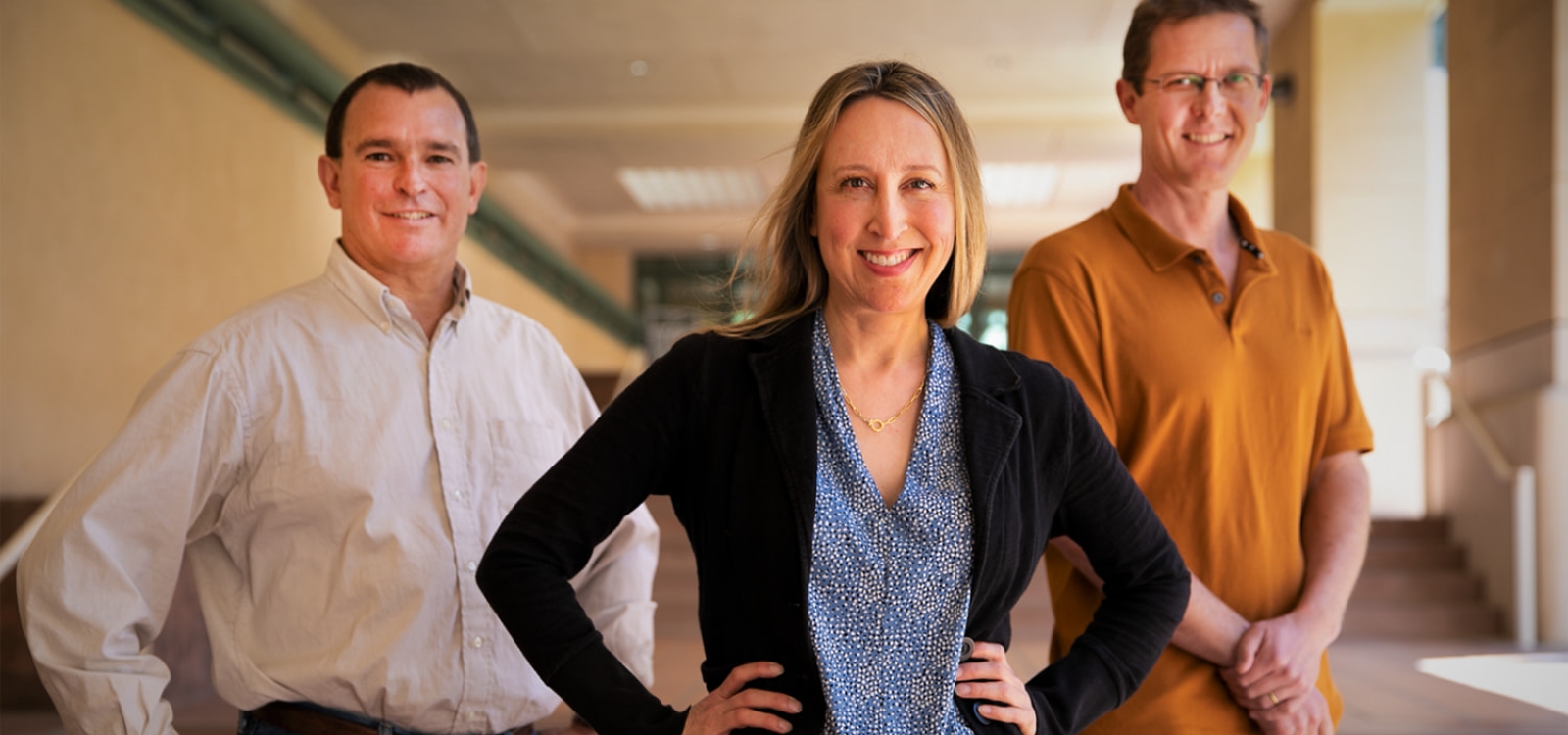 Portrait of Tim Ridout, Taryn Stanko, and Jack Wroldson.