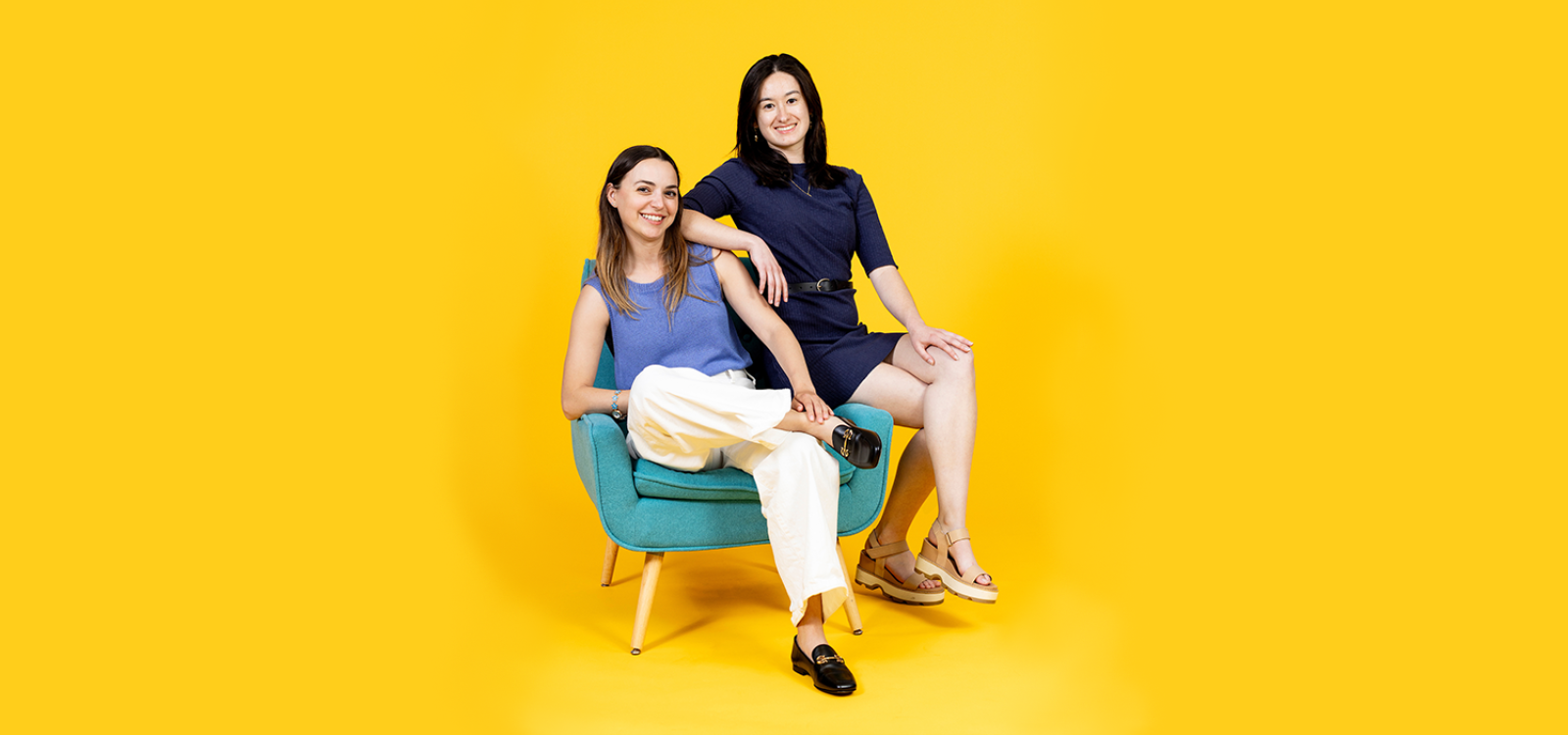 Mayela Fernandez and Michelle Cullen of Ecoplasticity pose for a portrait during Cal Poly’s Center for Innovation and Entrepreneurship (CIE) Summer Accelerator photoshoot