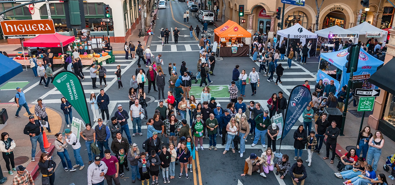 A large crowd turned out for this year’s Egg Drop Competition at the San Luis Obispo Farmers Market.
