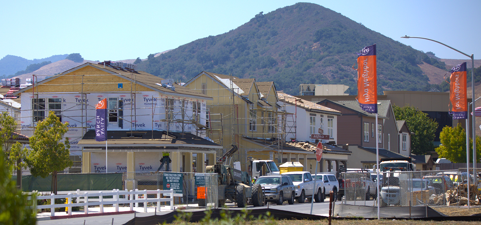 A housing division, with homes under construction