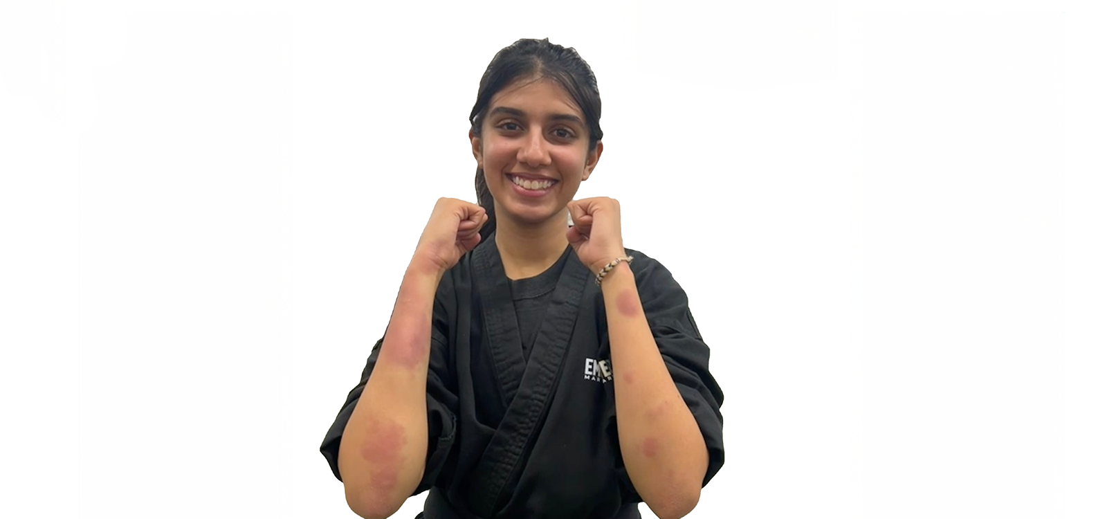 Khushi Sharma doing a martial arts pose