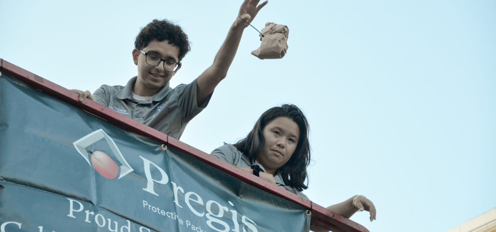 Students drop packaged eggs from 30 feet