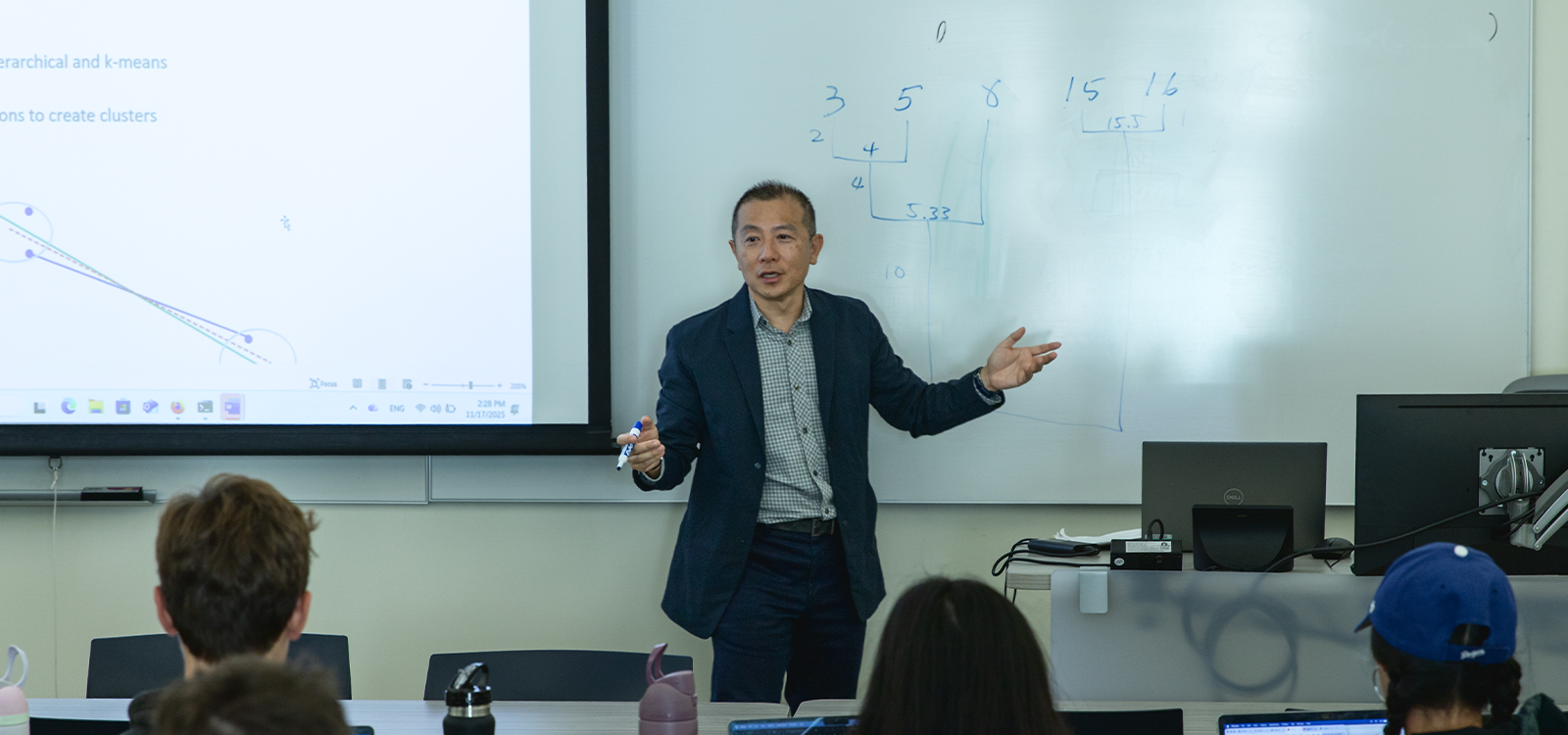 Leida Chen leads a class