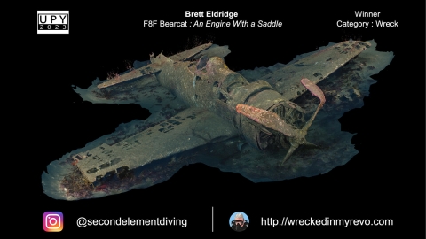 A model of an airplane that sank off Port Loma, Calif.