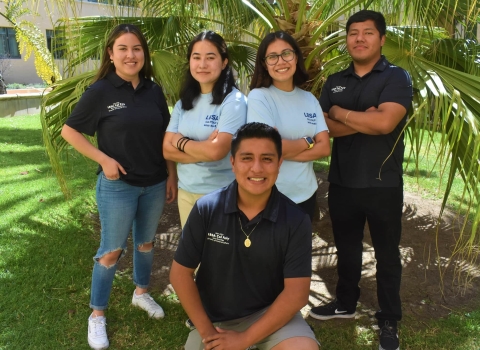 Members of the LatinX Busines club pose for a portrait