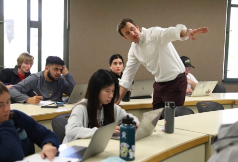 Adam Borderman, associate professor of accounting teaching.