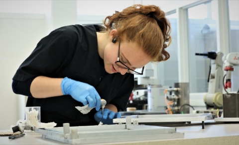 Student working on a prototype.