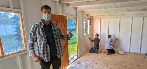 Students in the Alternative Breaks program helped build houses in South Africa