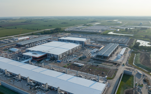 Aerial shot of a data center