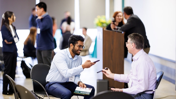 Students at job placement event