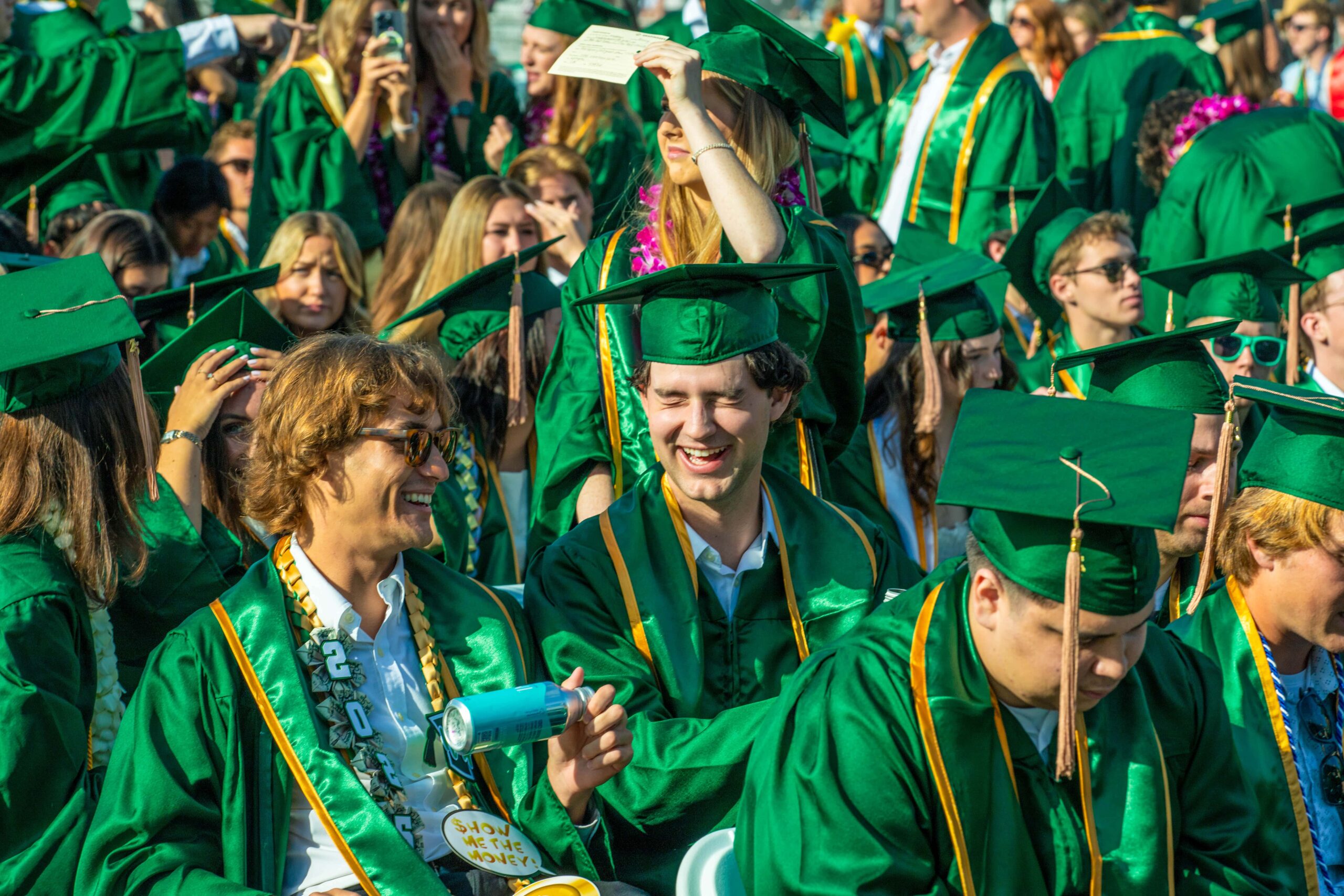 Students, faculty and leadership celebrate graduation during the 2025 Orfalea College of Business commencement ceremony, held at the Spanos Stadium on June 14, 2025.