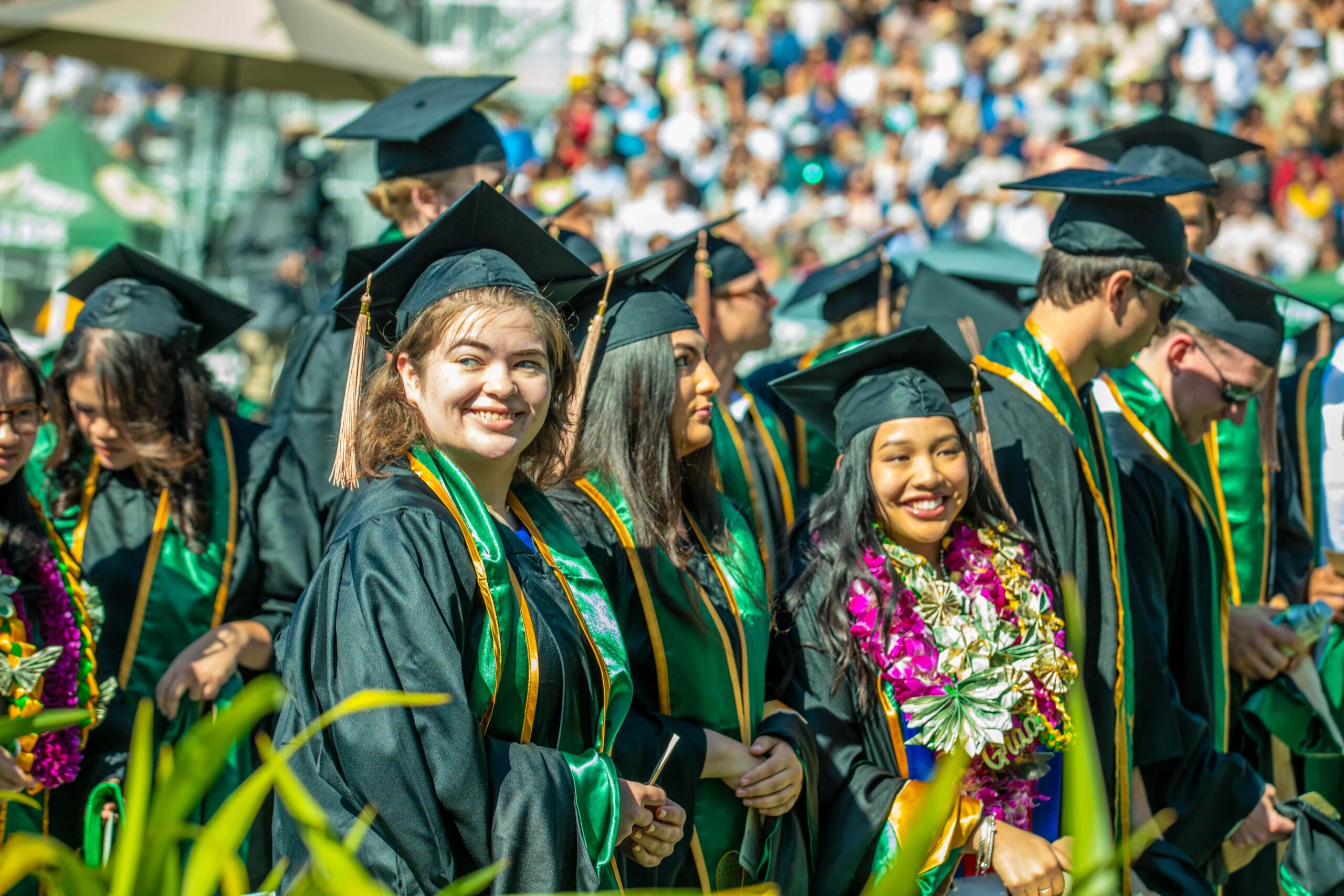 Students, faculty and leadership celebrate graduation during the 2025 Orfalea College of Business commencement ceremony, held at the Spanos Stadium on June 14, 2025.