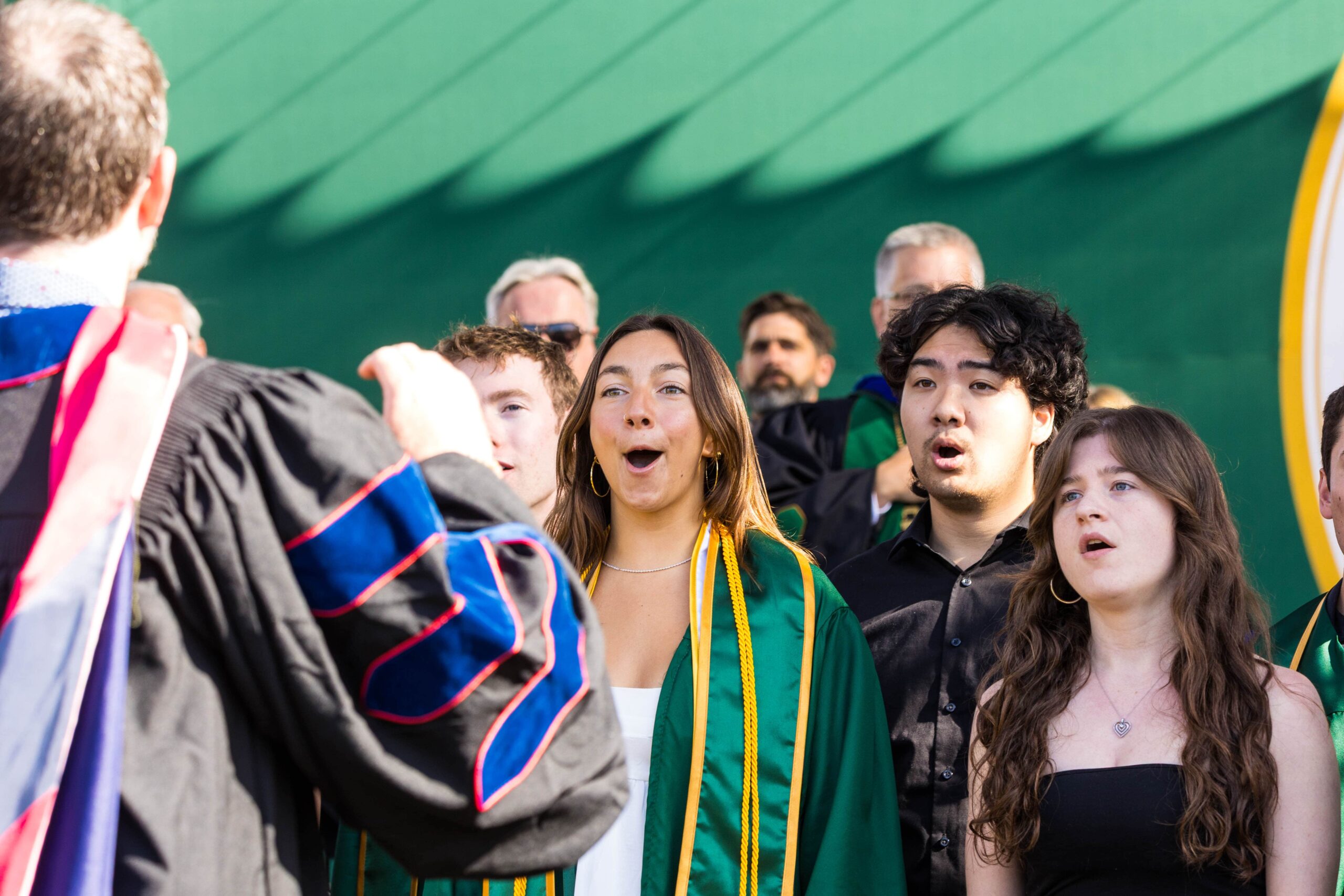 A choir sings