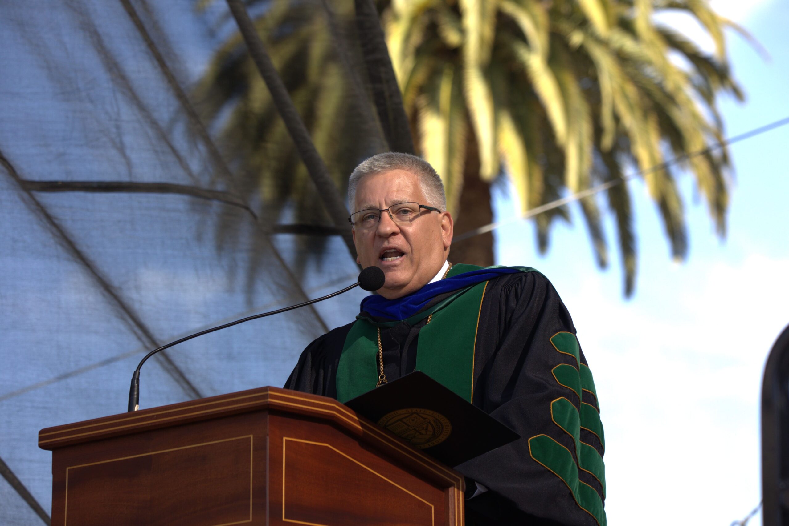 President Armstrong speaks at commencement
