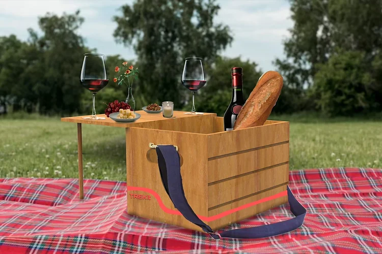 A promo shot of a picnic basket for sale