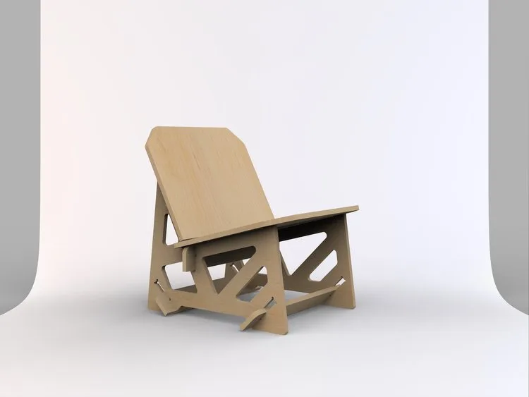 Promo shot of a wooden chair for sale