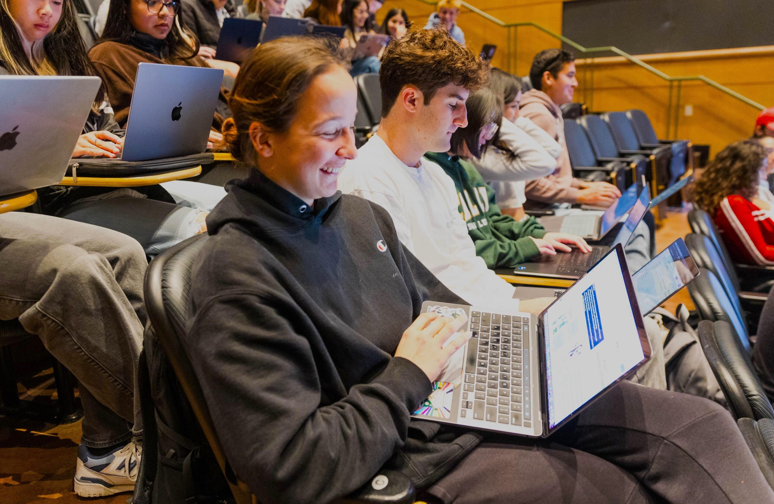 Students work on a project in Stern Neil’s marketing class