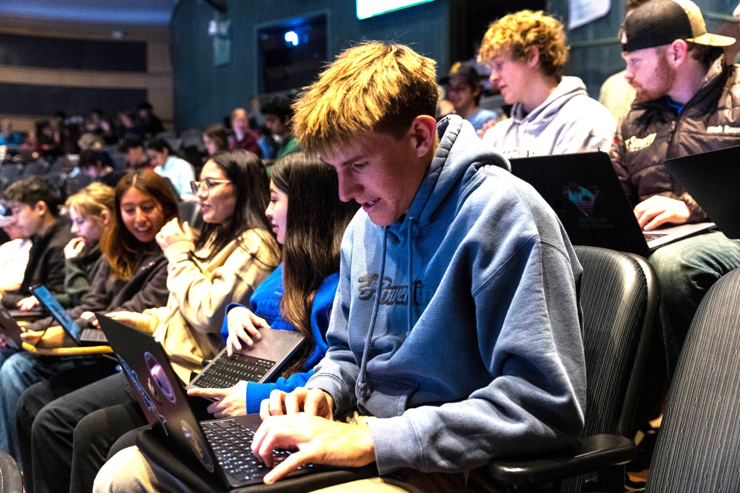 Students work on a project in Stern Neil’s marketing class