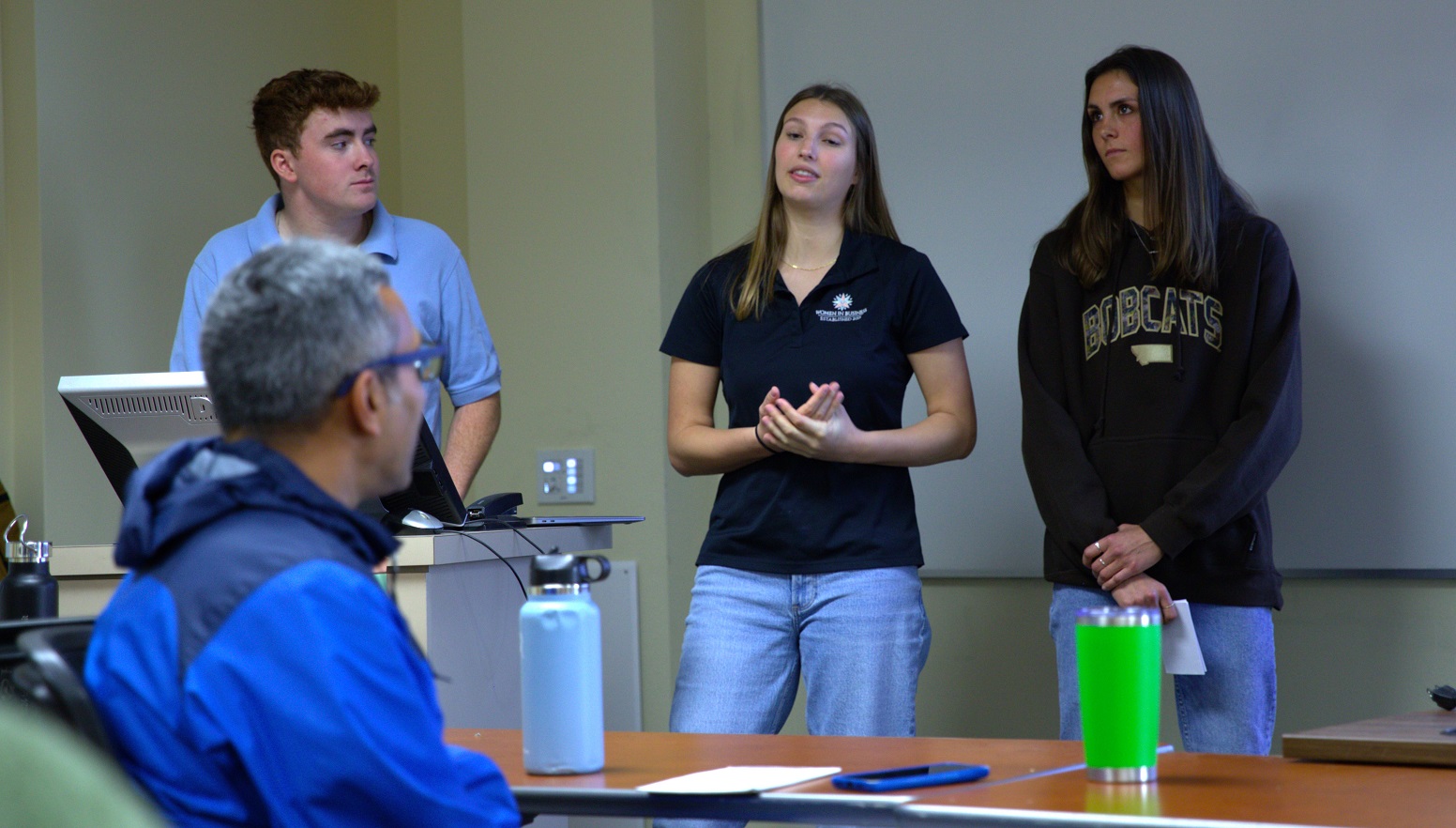 Students offering a class presentation