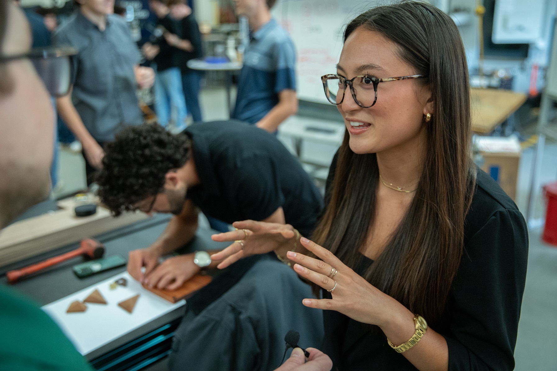 A student gives an interview in the ITP lab